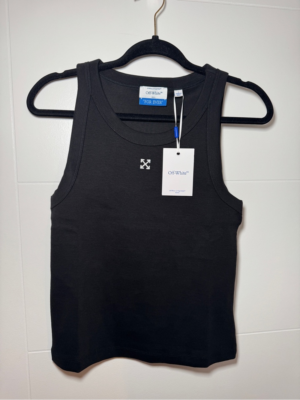 Off-White Black Ribbed Tank Top